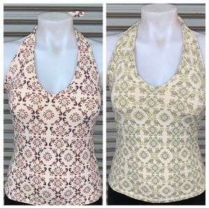 Two gap Halter stretch tops with support